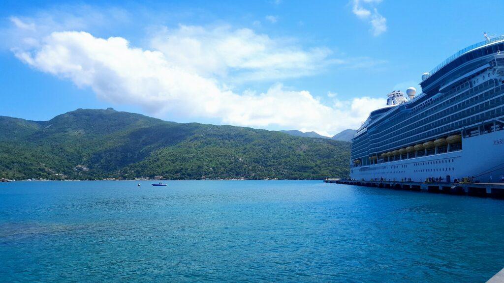 Labadee: a large cruise ship on the water