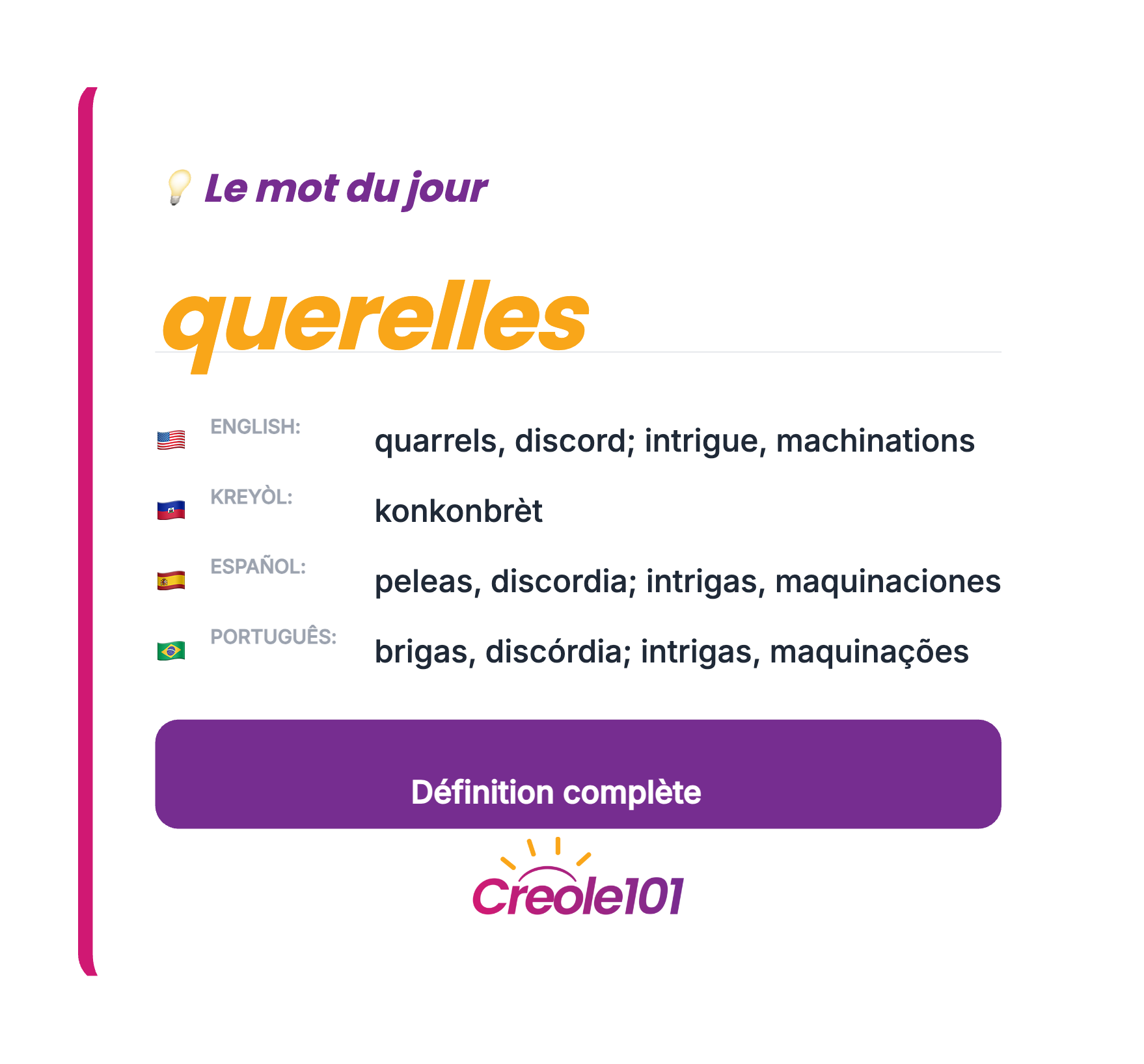 Le mot du jour: querelles