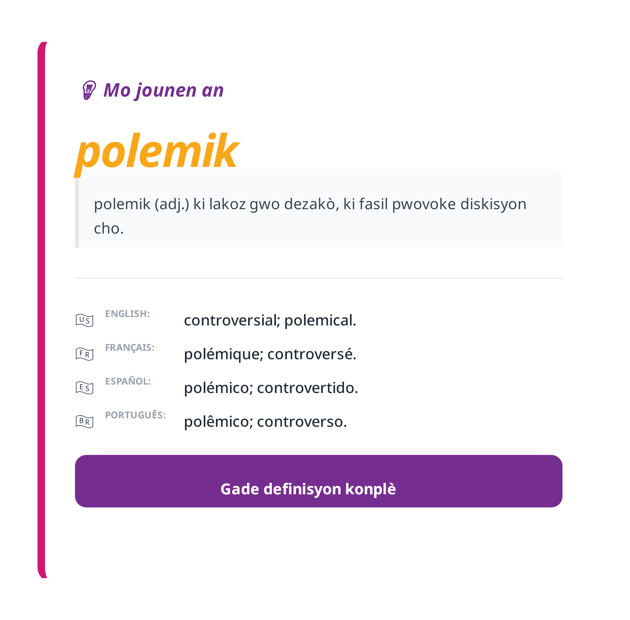 Mo jounen an: polemik