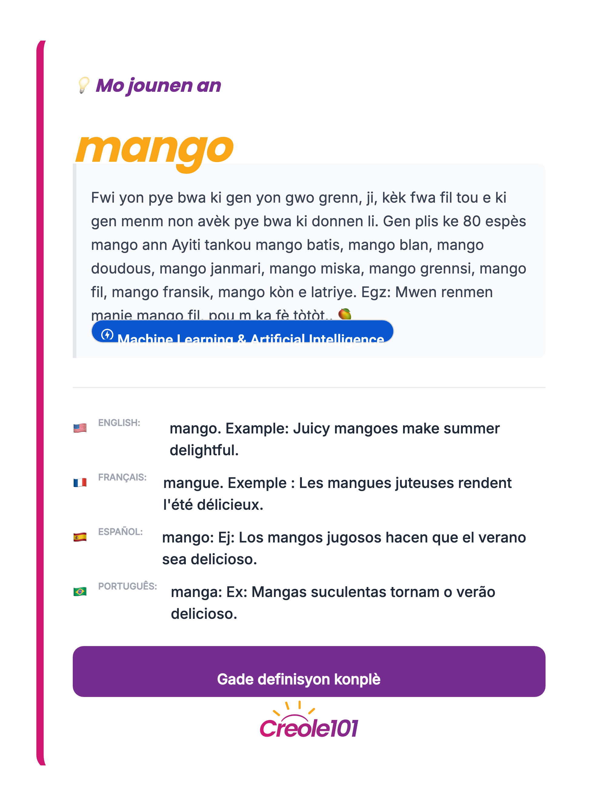 Mo jounen an: mango