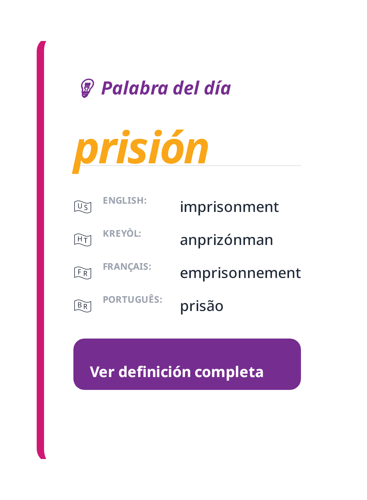 Palabra del día: prisión