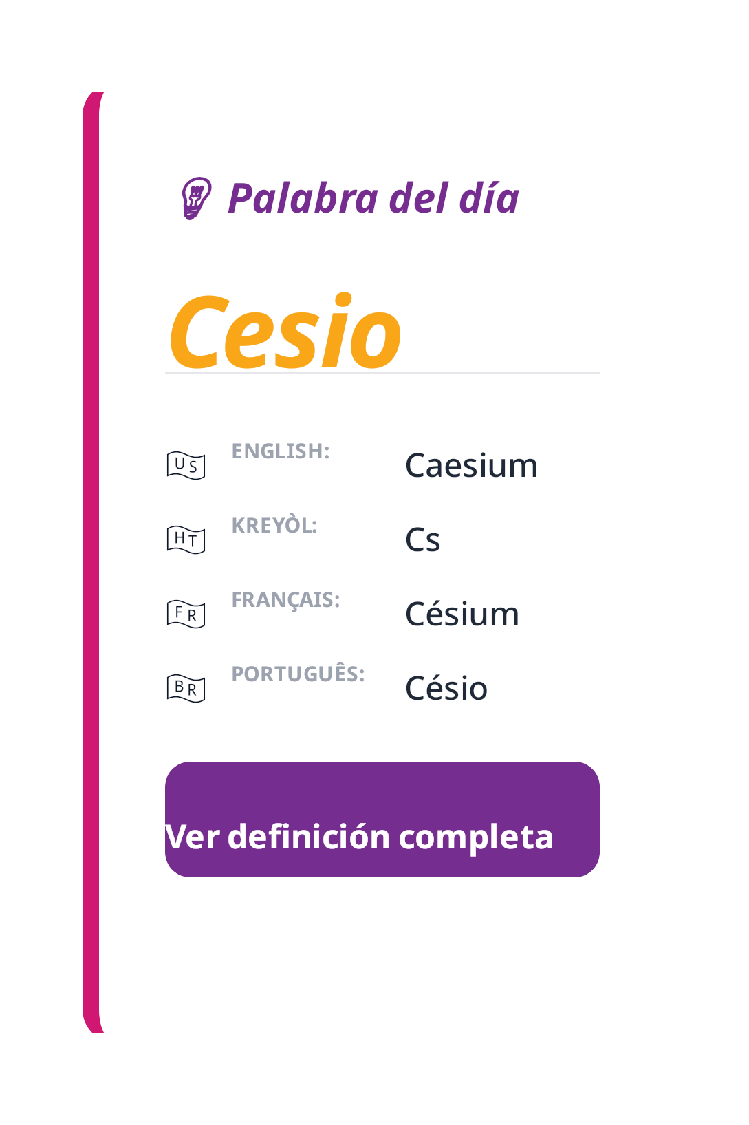 Palabra del día: Cesio
