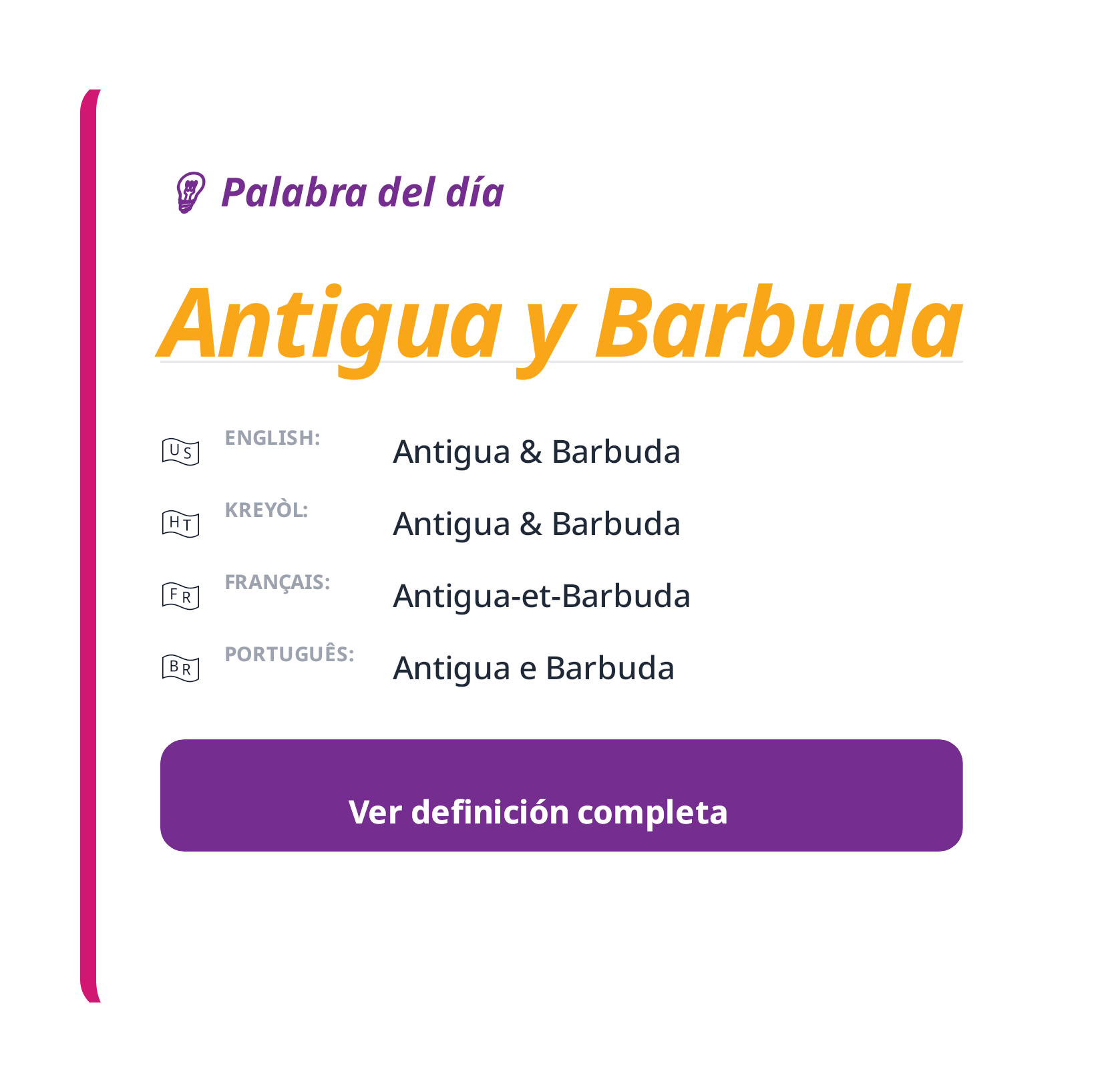 Palabra del día: Antigua y Barbuda