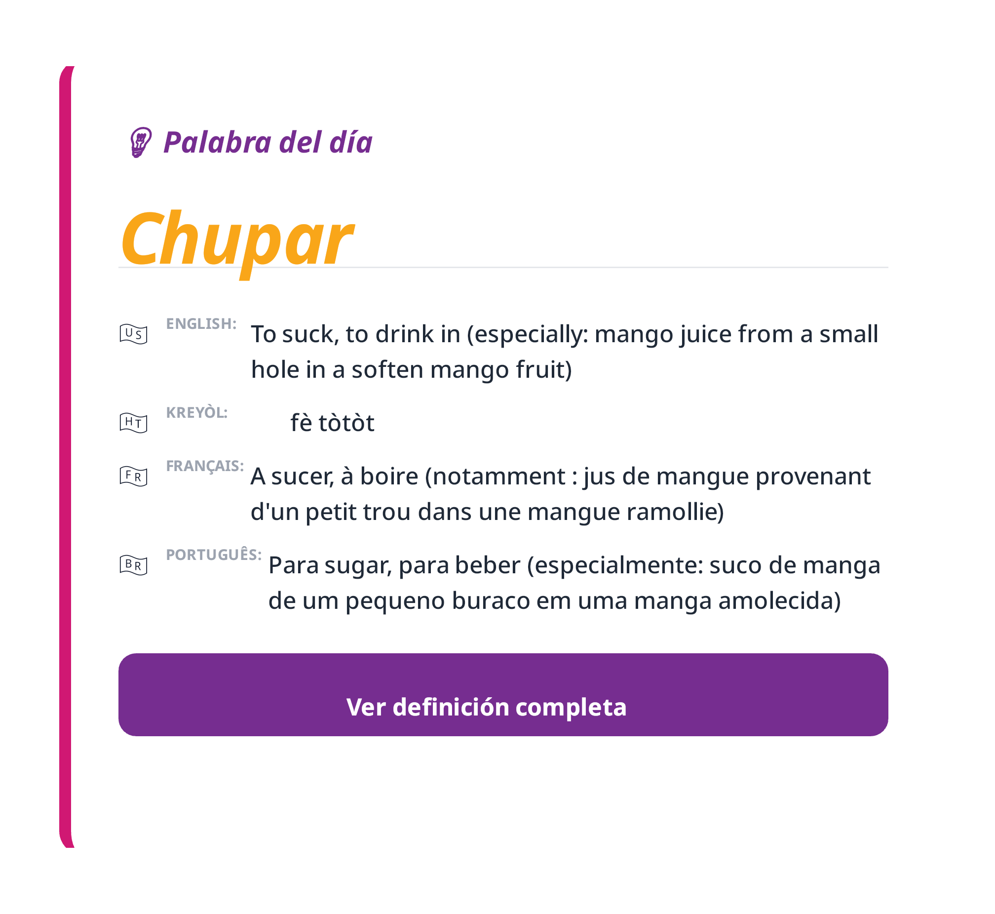 Palabra del día: Chupar