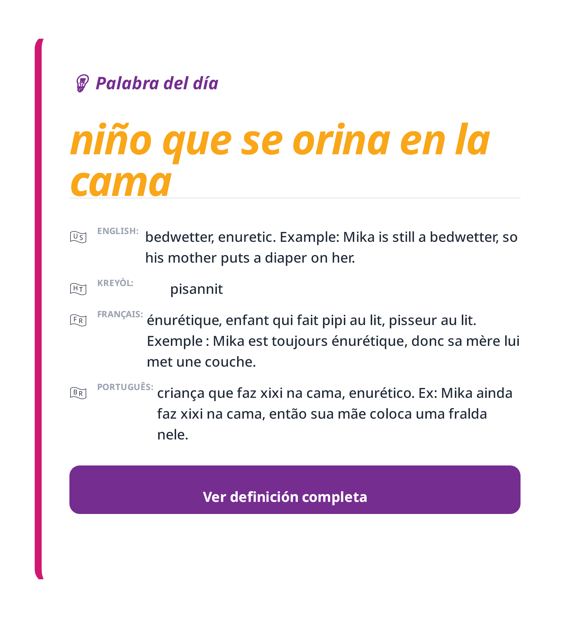 Palabra del día: niño que se orina en la cama
