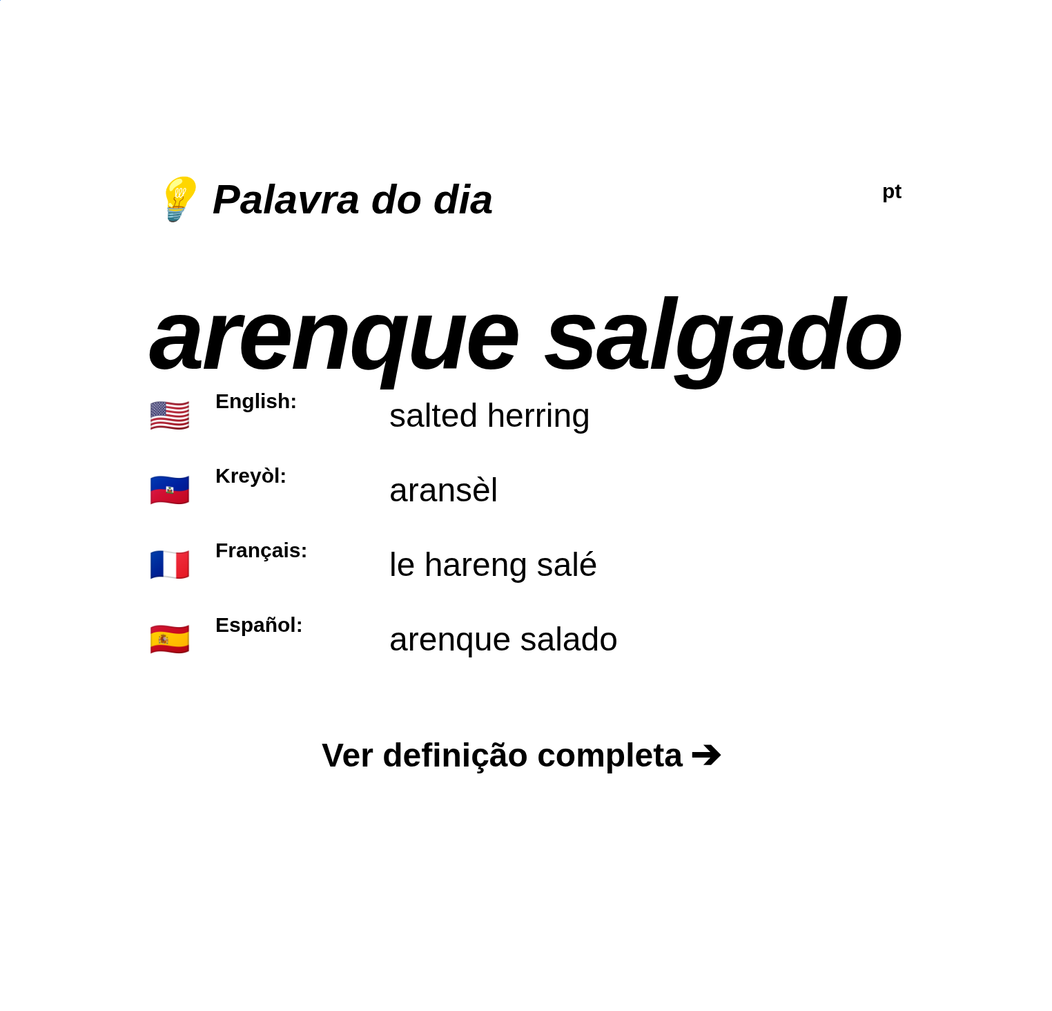 Palavra do dia: arenque salgado