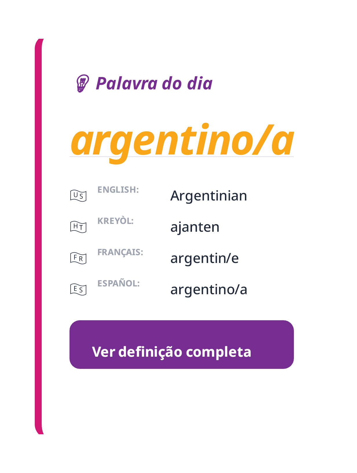 Palavra do dia: argentino/a