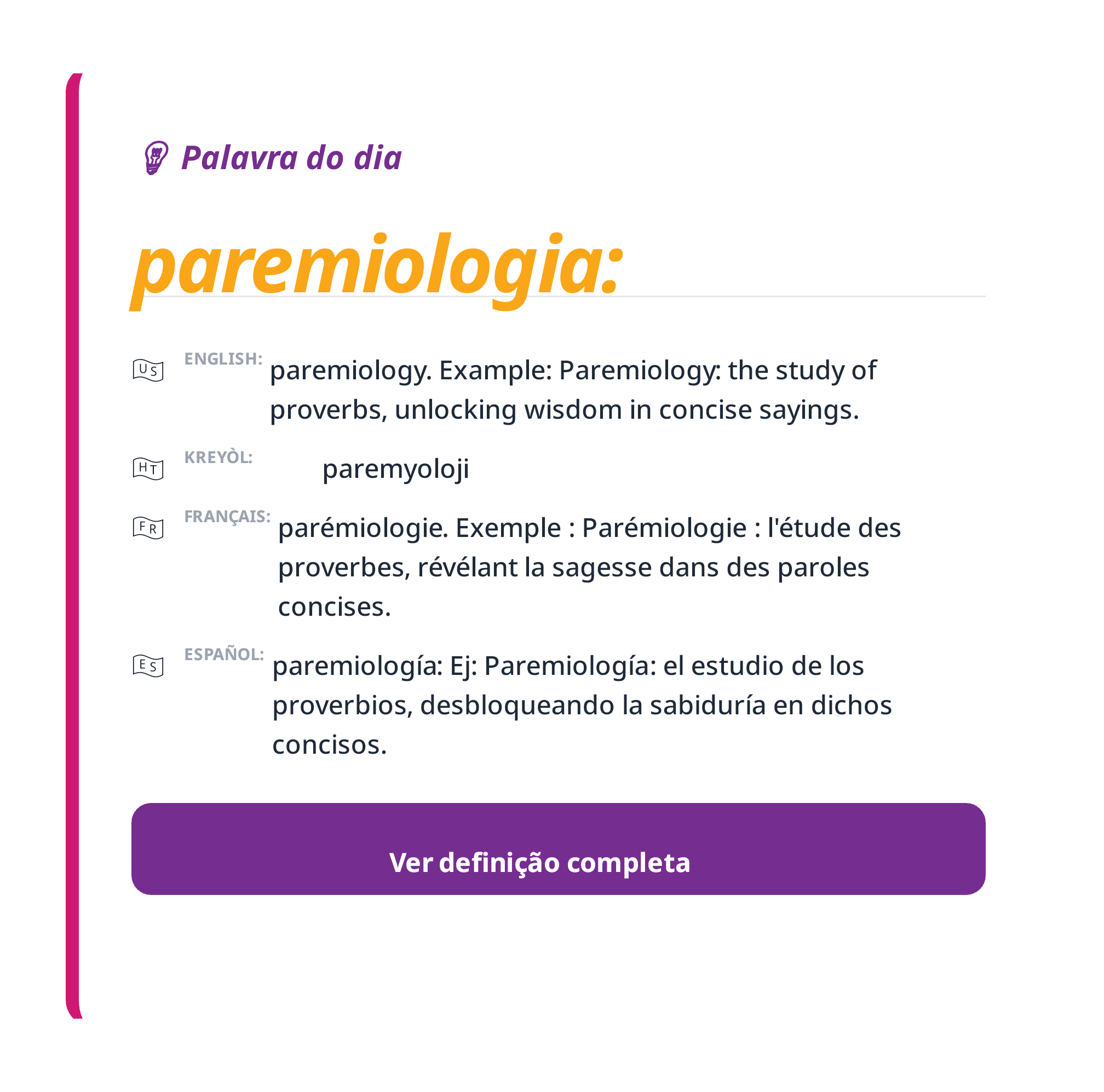 Palavra do dia: paremiologia: