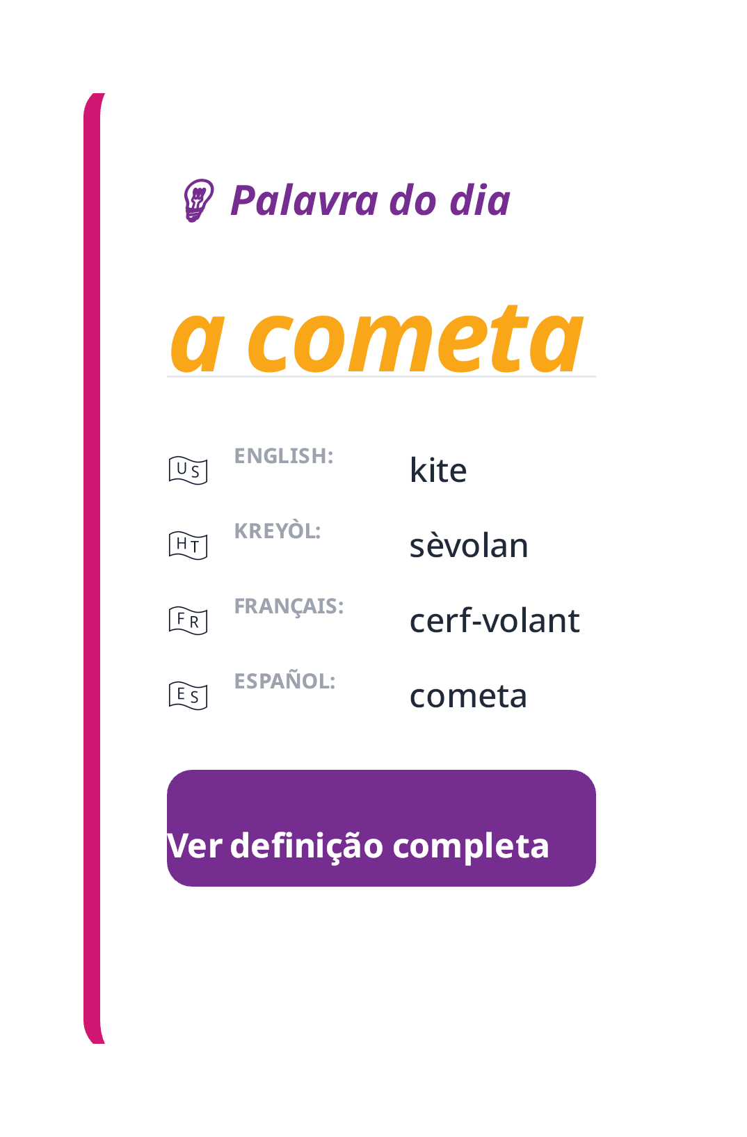 Palavra do dia: a cometa