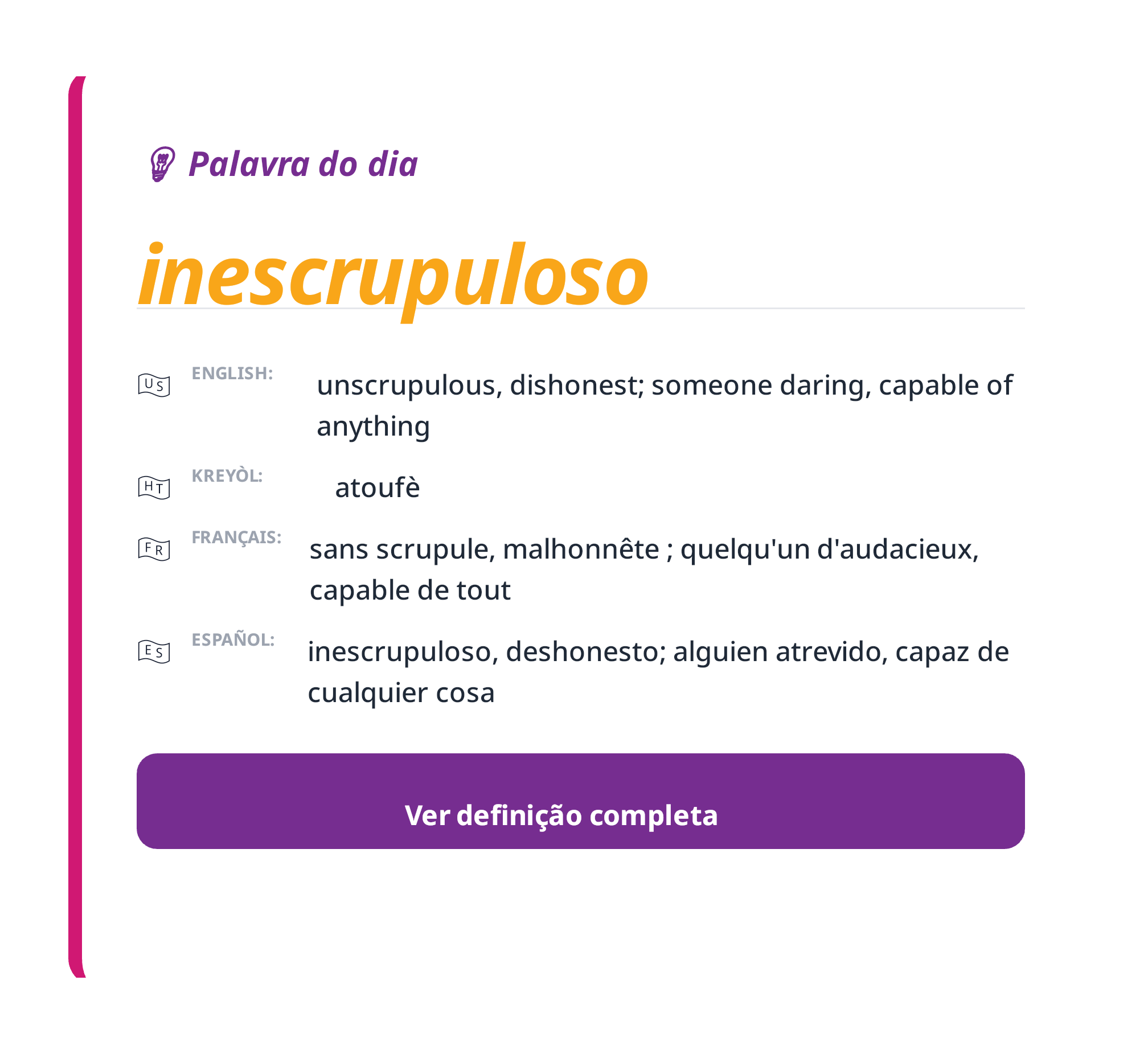 Palavra do dia: inescrupuloso