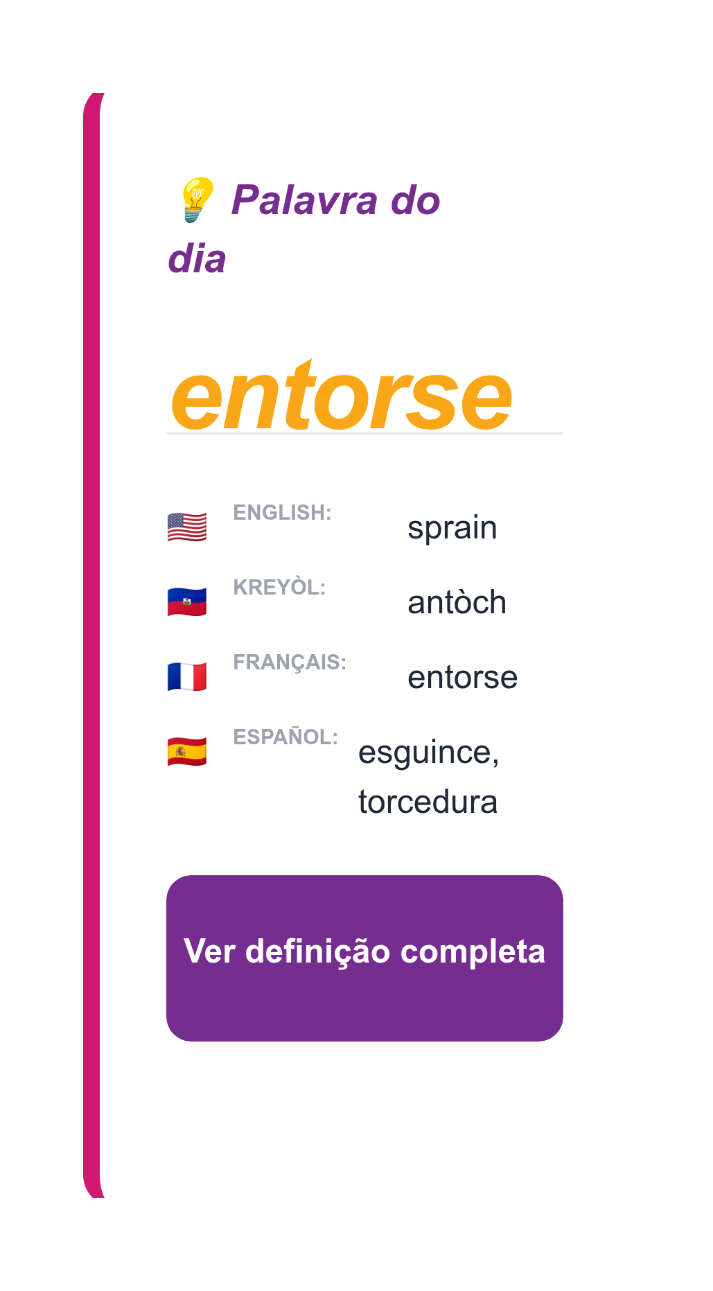 Palavra do dia: entorse