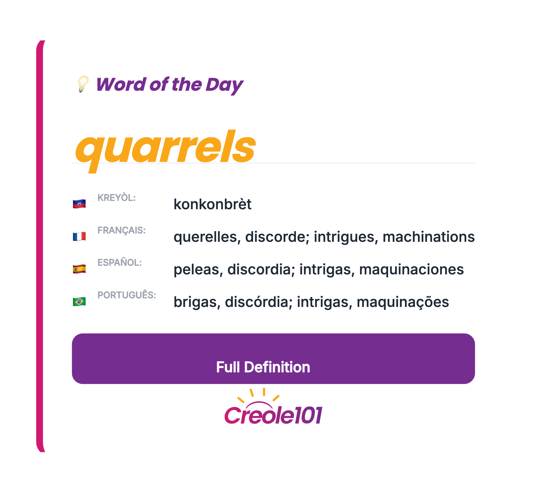 Word of the Day: quarrels