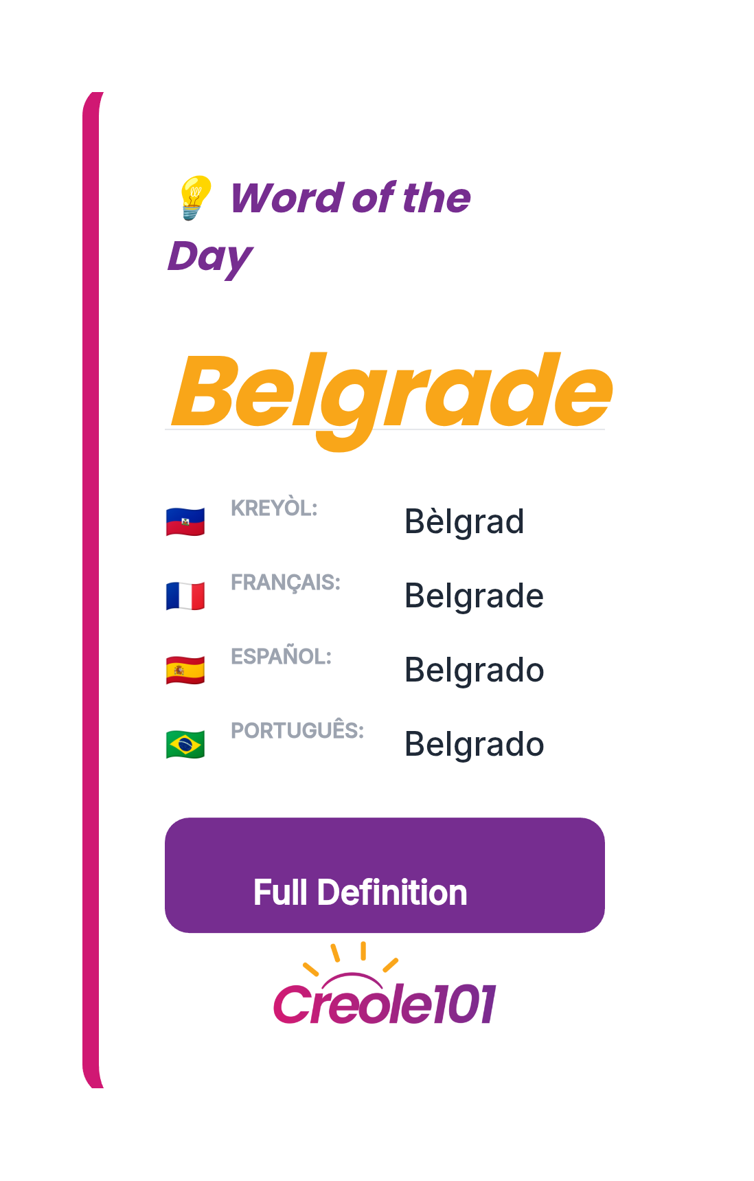 Word of the Day: Belgrade