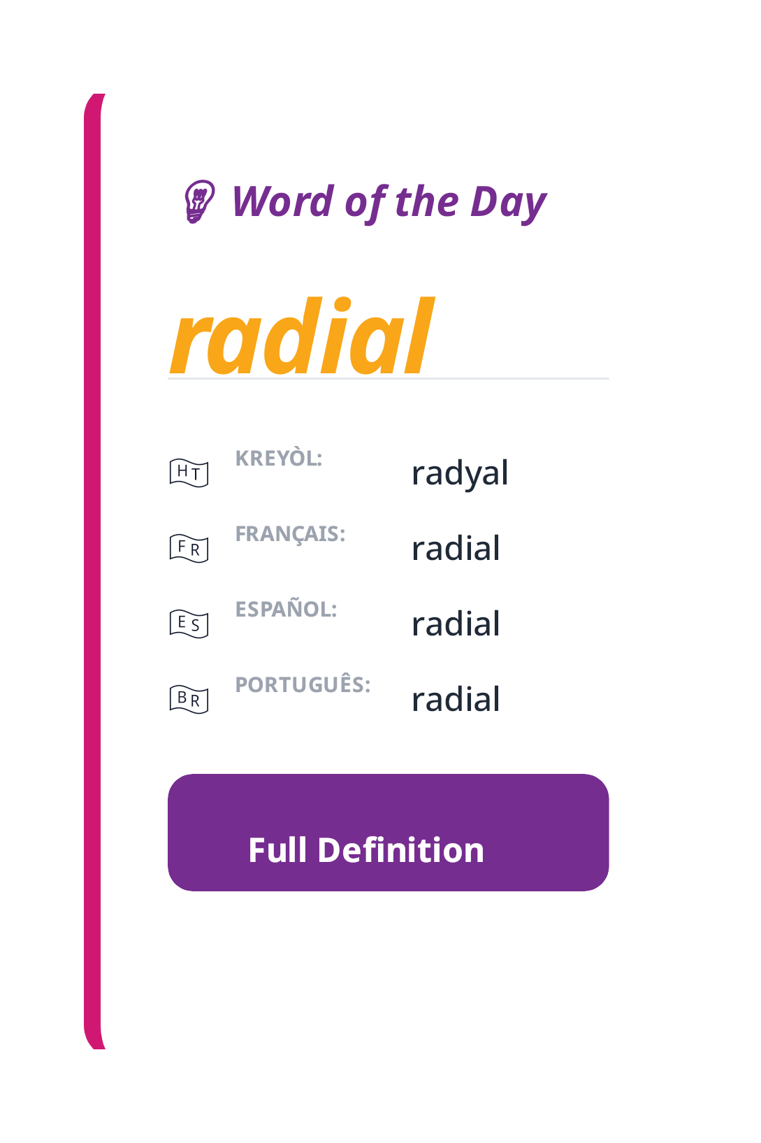 Word of the Day: radial
