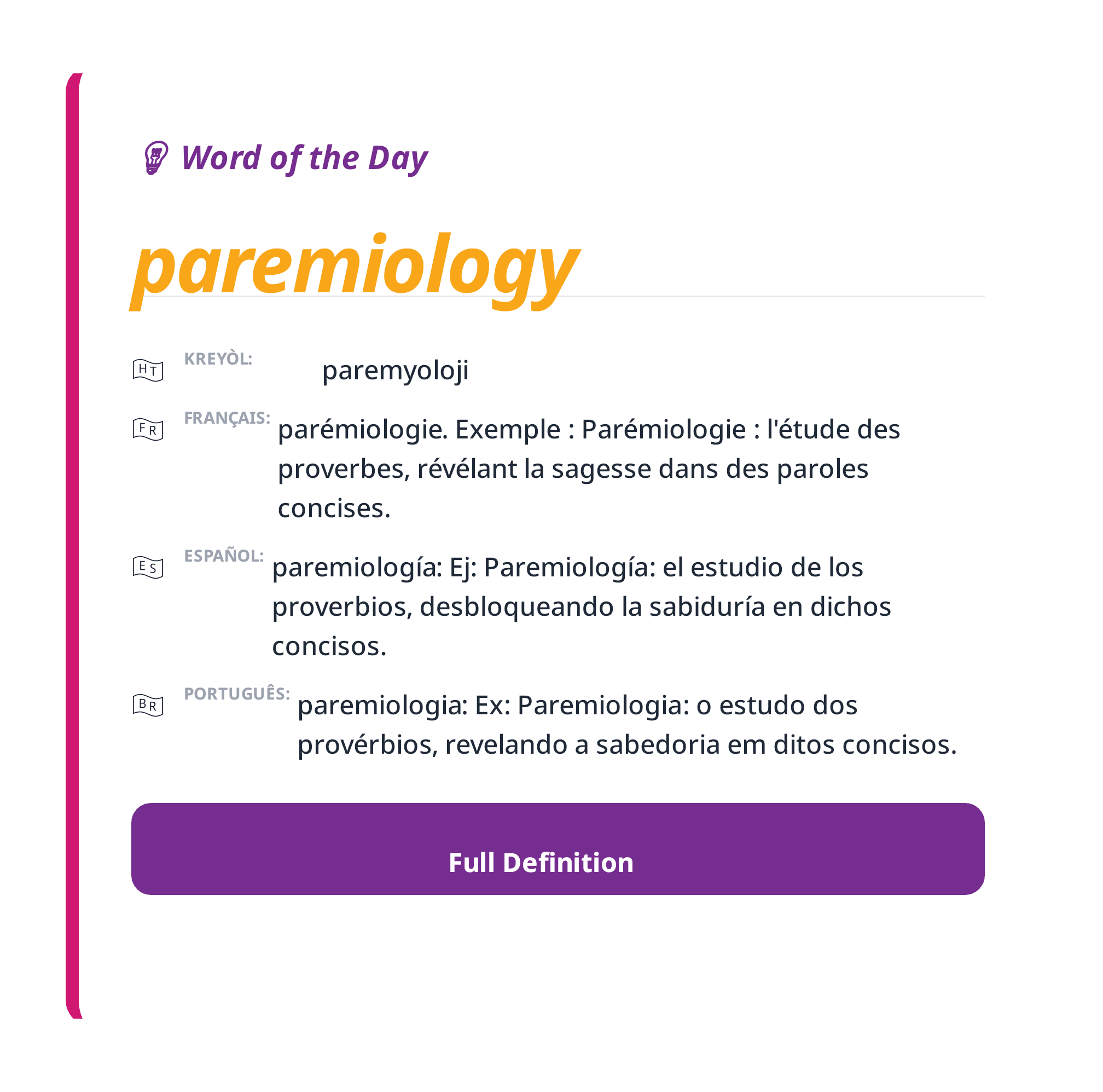 Word of the Day: paremiology