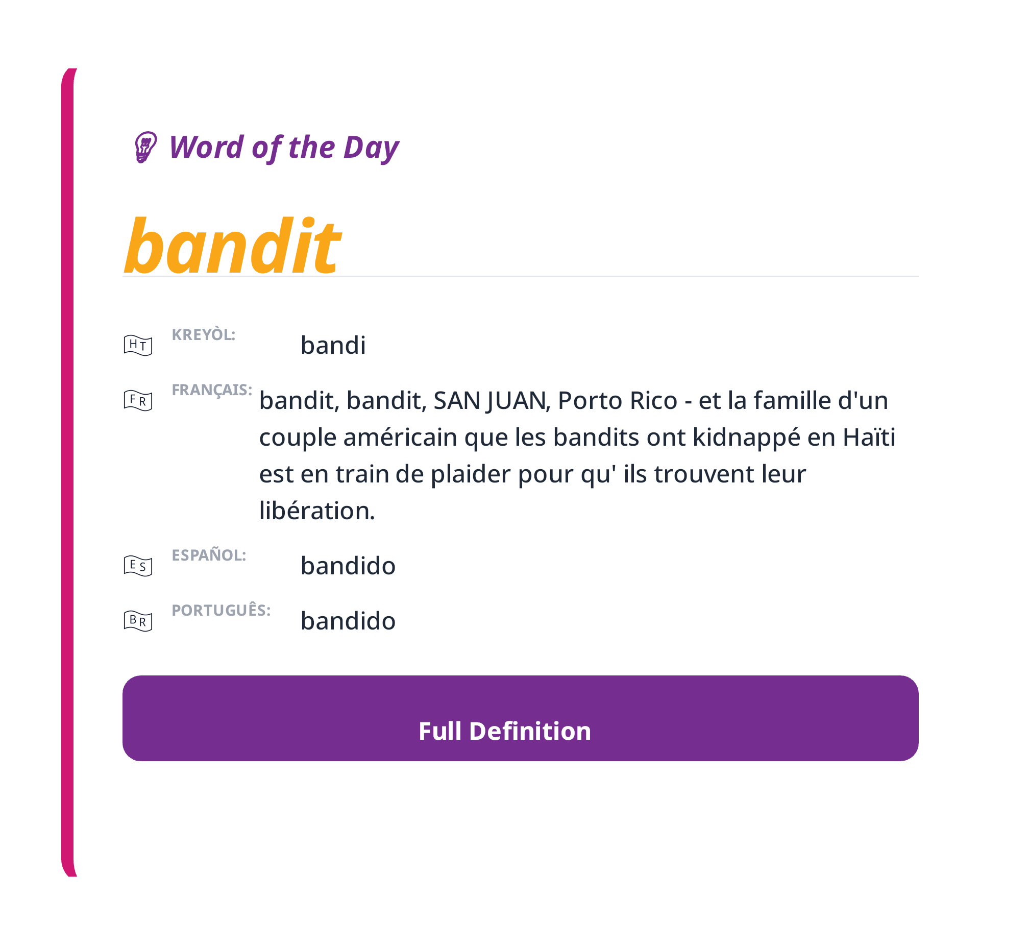 Word of the Day: bandit