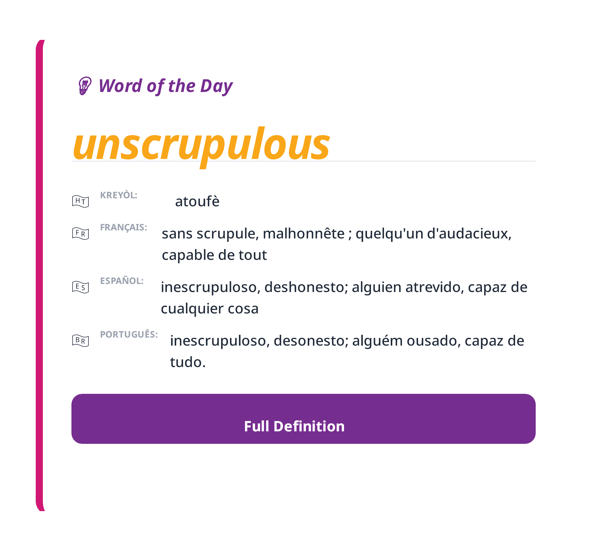 Word of the Day: unscrupulous