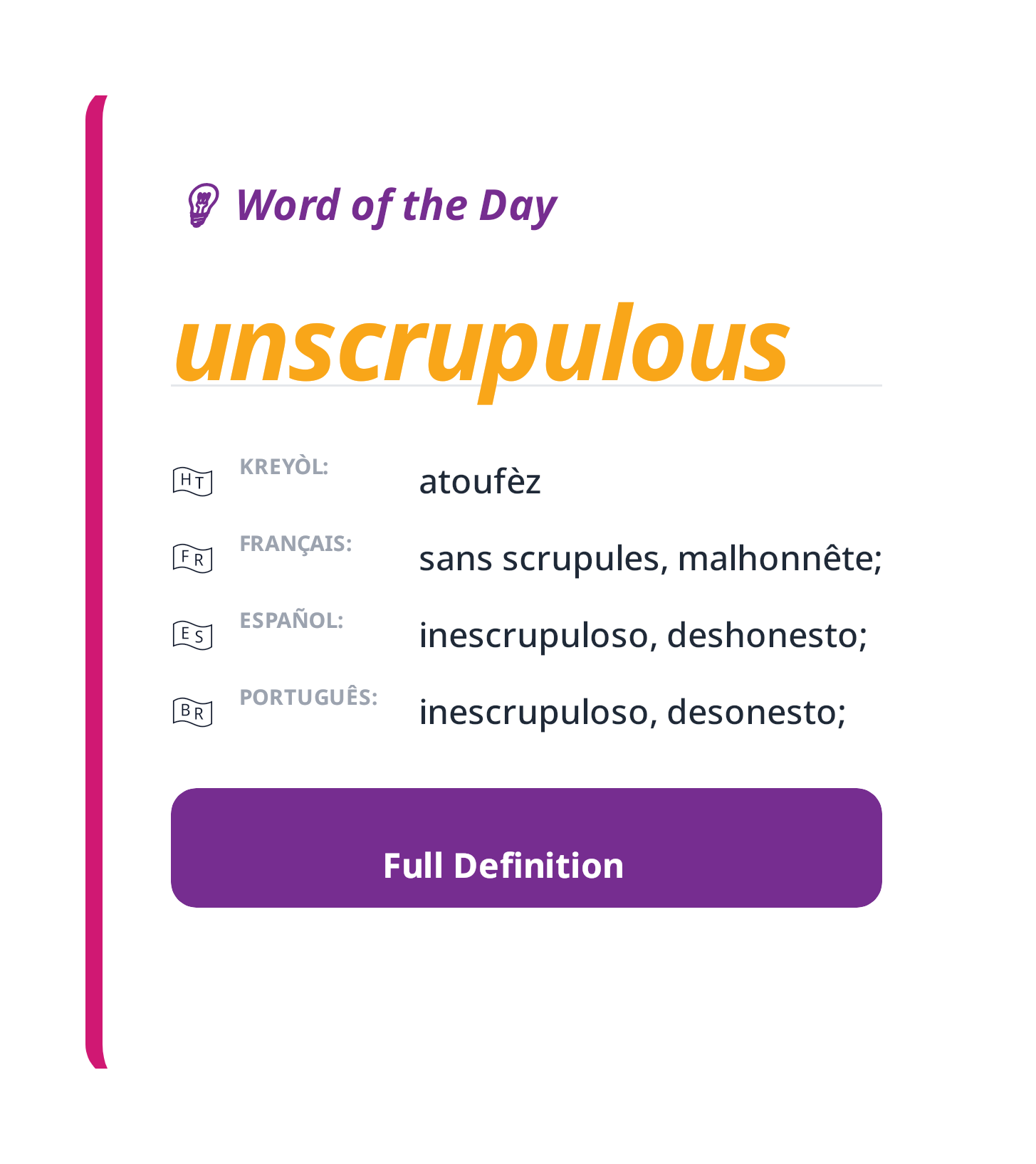 Word of the Day: unscrupulous